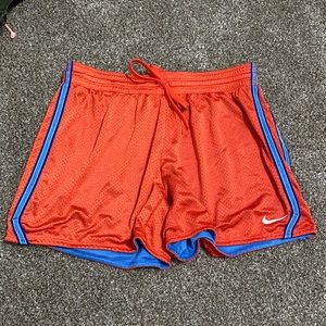 Nike Orange and Blue Dri-Fit Athletic Shorts
